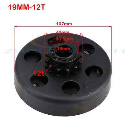 19 mm 20 mm tsentrifugaalautomaatne sidur, 3/4" 10 \11\12\13\14\18hammas 420\35\428 kett GO Kart Fun kardisõidu minijalgratta mootorile