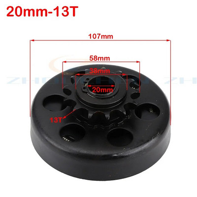 19 mm 20 mm tsentrifugaalautomaatne sidur, 3/4" 10 \11\12\13\14\18hammas 420\35\428 kett GO Kart Fun kardisõidu minijalgratta mootorile