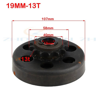 19 mm 20 mm tsentrifugaalautomaatne sidur, 3/4" 10 \11\12\13\14\18hammas 420\35\428 kett GO Kart Fun kardisõidu minijalgratta mootorile