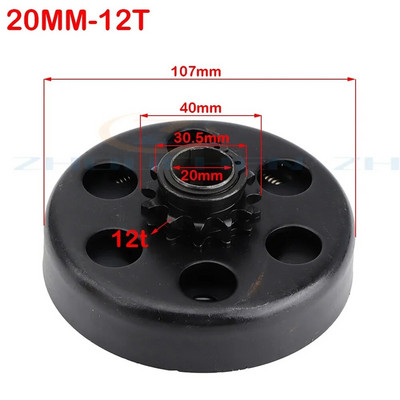 19 mm 20 mm tsentrifugaalautomaatne sidur, 3/4" 10 \11\12\13\14\18hammas 420\35\428 kett GO Kart Fun kardisõidu minijalgratta mootorile