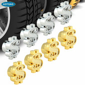 AQTQAQ 4PCs Uus Arrial alumiiniumist USA dollari väärtuses autorehvi klapi varre korgid rehvi õhu tolmukate veoauto jalgratta ratta klapi kork