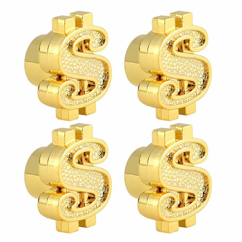 AQTQAQ 4PCs Uus Arrial alumiiniumist USA dollari väärtuses autorehvi klapi varre korgid rehvi õhu tolmukate veoauto jalgratta ratta klapi kork