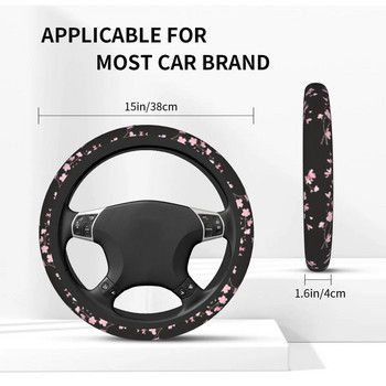 Cherry Blossom Steering Wheel Cover for Girl Sakura Cherry Blossom Cherry Steering Wheel Protector Universal Fit Аксесоари за кола