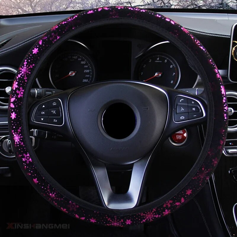 Nova visokokvalitetna navlaka za upravljač Sjajna snježna pahuljica promjera 14,5 inča do 15 inča Dodaci za automobil Univerzalni 5 boja