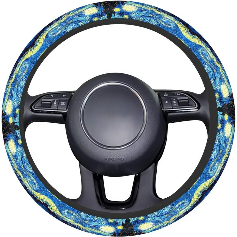 Auto rooliratta kate naistele, tüdrukutele, meestele, 15-tolline, sinine tähistaevas, sisustus, autotarvikud, kaunistused, esteetilised rattakatted