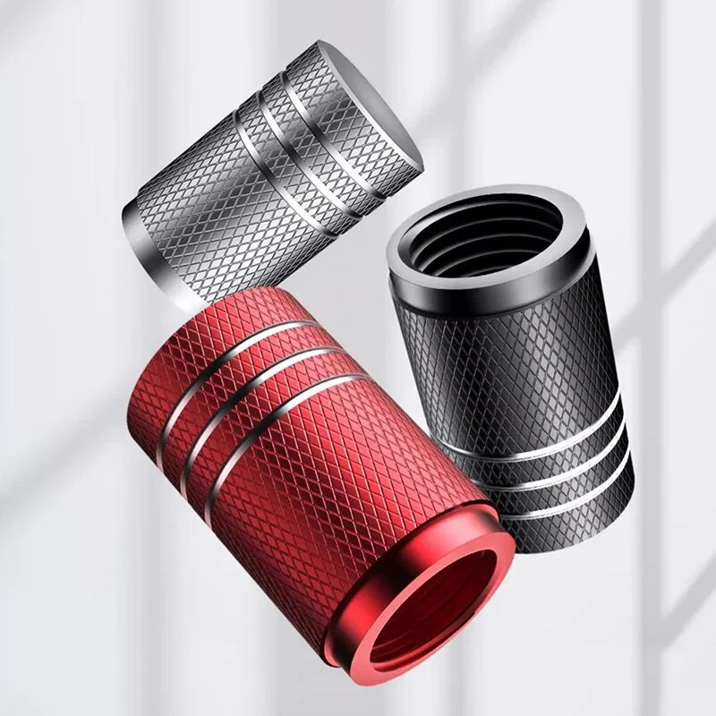 Alumīnija sakausējuma 4gab/komplekts Universālie automobiļu riepu vārsta vāciņi, putekļu aizsargi, automašīnu riepu vārsta kāta vāciņi priekš Audi Lexus Volkswagen BWM Tesla Car