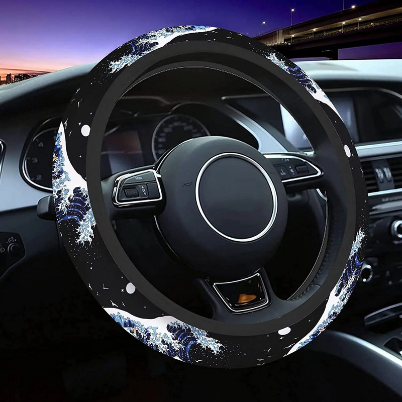 Auto rooliratta kate Tüdruk, 15-tolline Black Sea Wave, salong Autotarvikud Kaunistused Esteetilised rattakatted