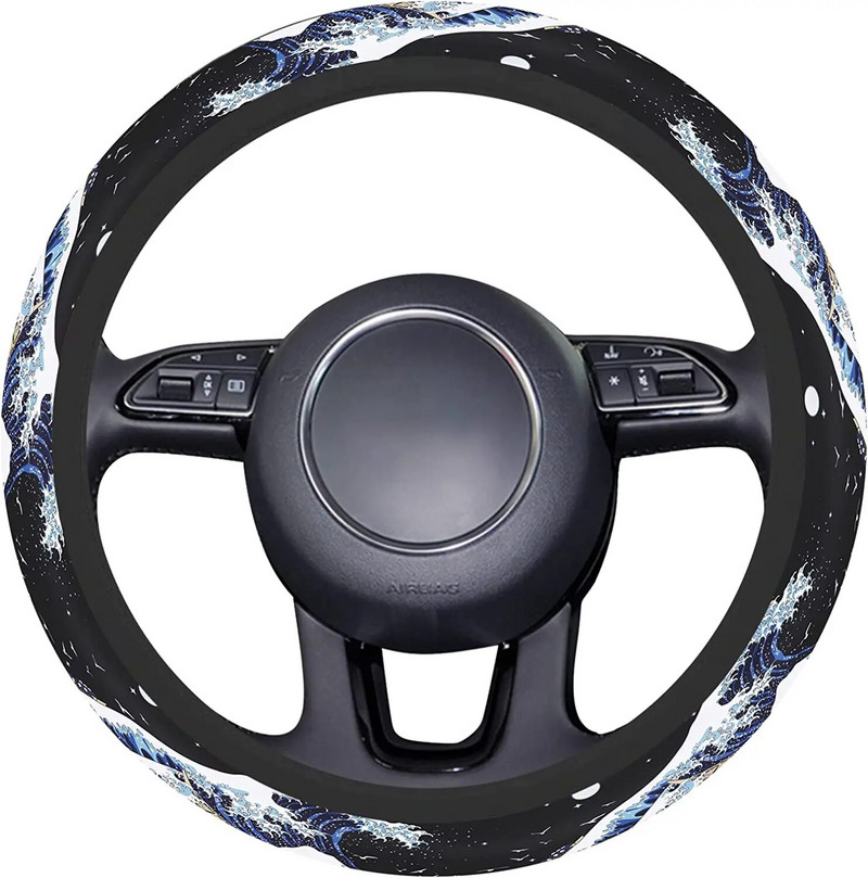 Auto rooliratta kate Tüdruk, 15-tolline Black Sea Wave, salong Autotarvikud Kaunistused Esteetilised rattakatted