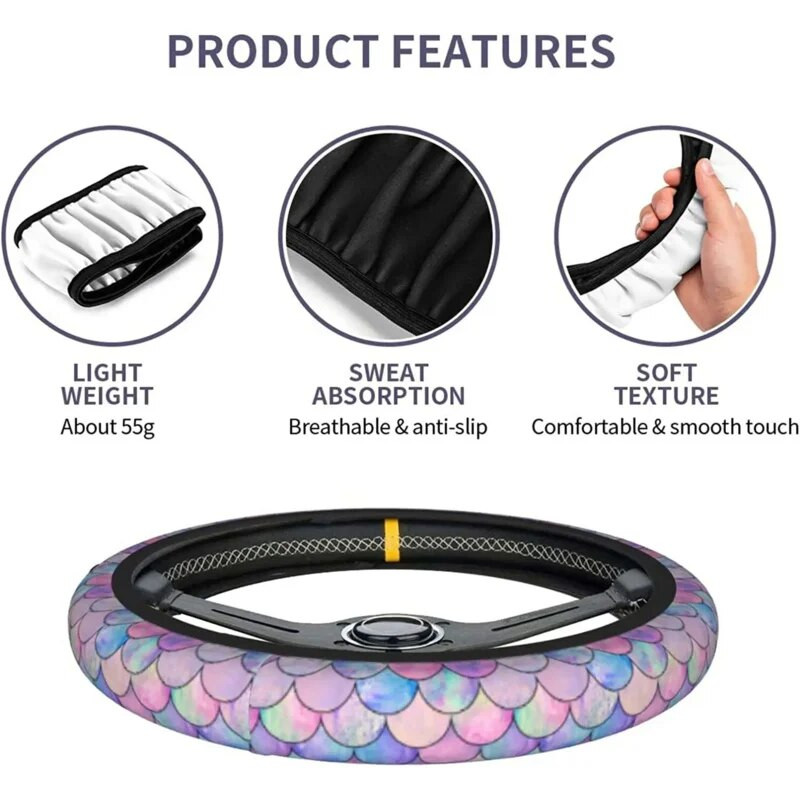 Mermaid Scale lainekatted libisemiskindlad neopreenist universaalsed 15-tollised roolirattakaitsega autokatted meestele, naistele