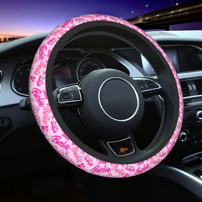 Калъфи за волани Розова шарка с шипове Мека плитка Kawaii на капака на волана Декорация на автомобила Цветни аксесоари за кола