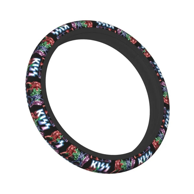 Kiss Band Crazy Demon Catman Ace Rock automašīnas stūres rata pārsegs Pretslīdes auto stūres rata aizsargs Krāsaini automašīnu aksesuāri