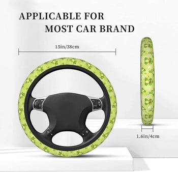 Капак за волан на зелена жаба Неопренов универсален 15-инчов протектор за волан на кола за жени и мъже