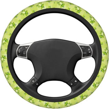 Капак за волан на зелена жаба Неопренов универсален 15-инчов протектор за волан на кола за жени и мъже