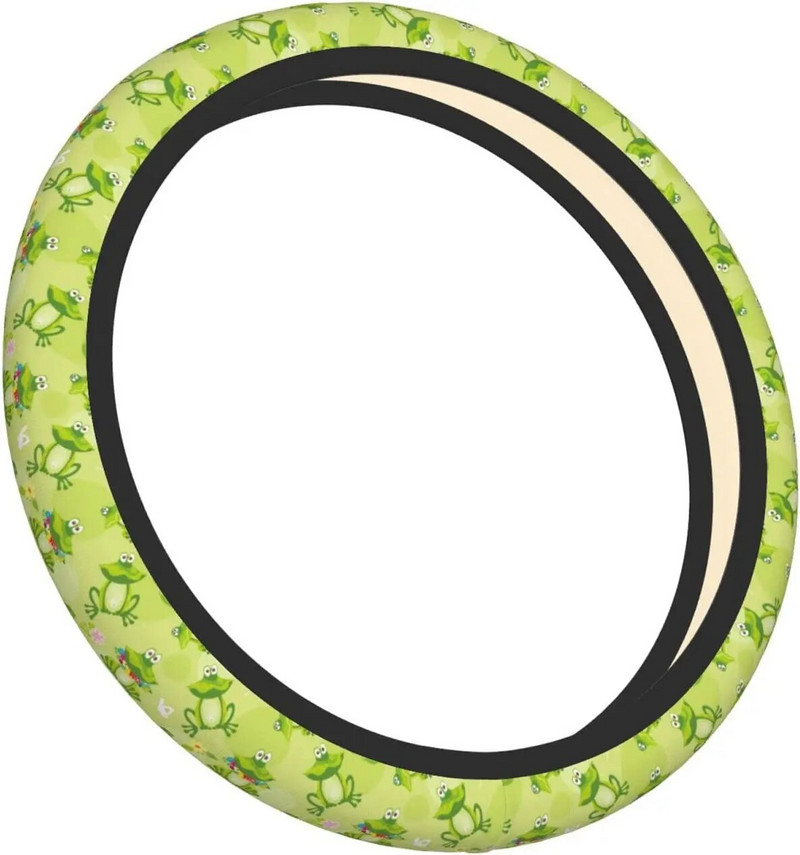 Green Frog Stūres pārsegs Neoprēna Universāls 15 collu automašīnas stūres aizsargs sievietēm vīriešiem