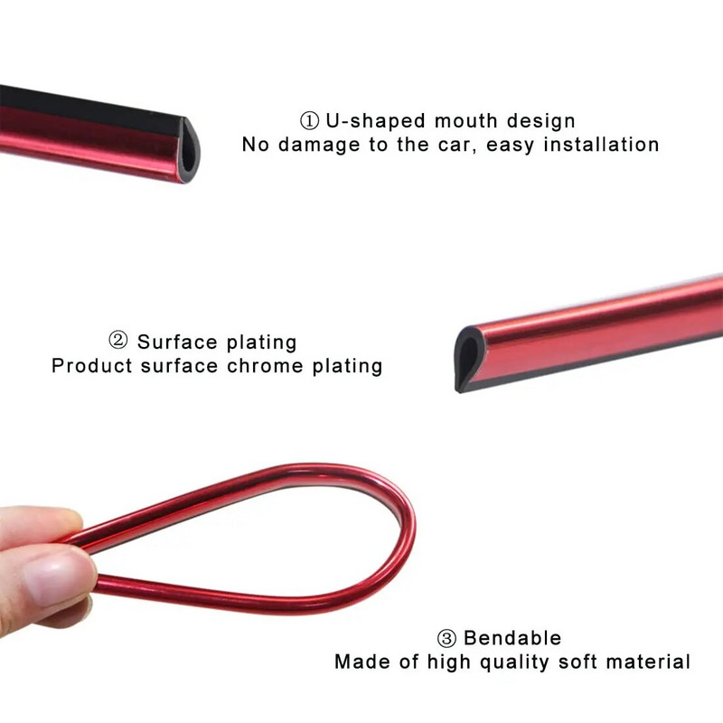 10 db U-alakú autólevegő-kimenet díszítő csík krómozott PVC autóbelső formázó dekor klipsz díszítő autó belső kiegészítők