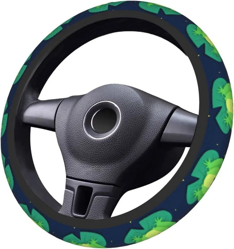 Cool Frog stūres rata vāciņš, universāls 15 collu vardes apdruka, neoprēna automašīnas riteņa aizsargs, jauki universāli automobiļu aksesuāri