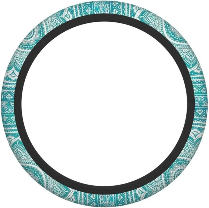 Tirkīza zilganzaļas stūres pārsegs, zaļš sievietēm un vīriešiem, universāls 15 collu pretslīdes neoprēna mīksts stūres pārsegs