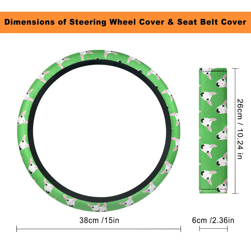 3 tk armas kutsikate trükkimine rooliratta kate naistele autotarvikute komplekt koos turvavöö õlakatetega