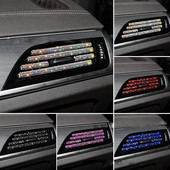 Dimanta auto gaisa kondicioniera izeja Dekoratīvās sloksnes Universālas U formas klipsis Rhinestones Režģa uzlīme Auto salona piederumi