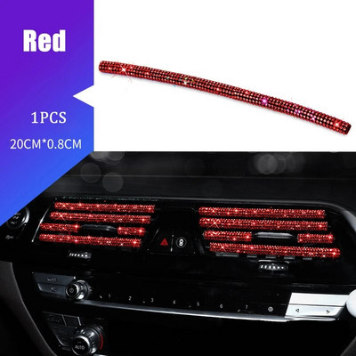 Dimanta auto gaisa kondicioniera izeja Dekoratīvās sloksnes Universālas U formas klipsis Rhinestones Režģa uzlīme Auto salona piederumi