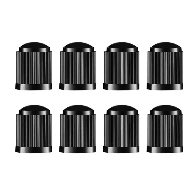 8gab riepu vārstu vāciņi, plastmasas automašīnu riepu kāta putekļu aizsargi ar blīvgredzenu SUV, motociklam, kravas automašīnām, velosipēdam, velosipēdam, melni