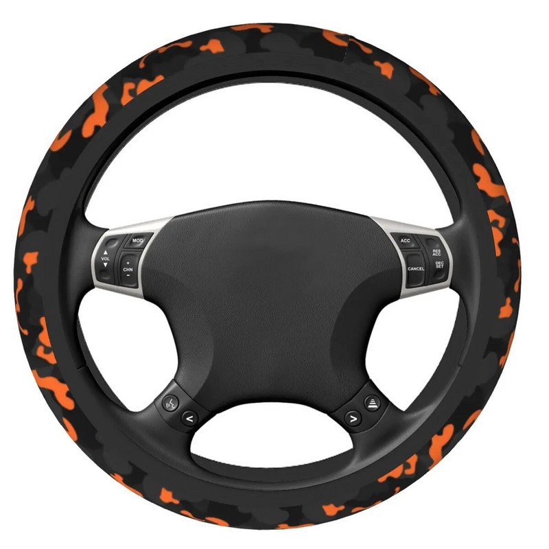 37-38 autó kormánykerék burkolata fekete narancssárga terepszínű katonai fonat a kormánykerék burkolatán gépjármű tartozék