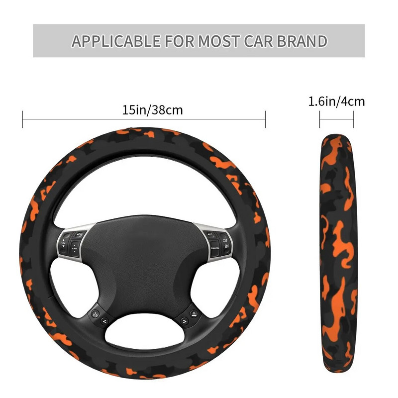 37-38 autó kormánykerék burkolata fekete narancssárga terepszínű katonai fonat a kormánykerék burkolatán gépjármű tartozék