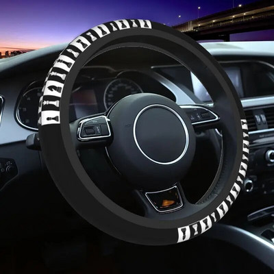 38cm musta kollaseruuduline roolikate naiste meeste ruuduline auto rooliratta kaitse sedaanautole 15 tolli