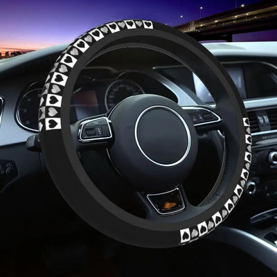 38cm musta kollaseruuduline roolikate naiste meeste ruuduline auto rooliratta kaitse sedaanautole 15 tolli