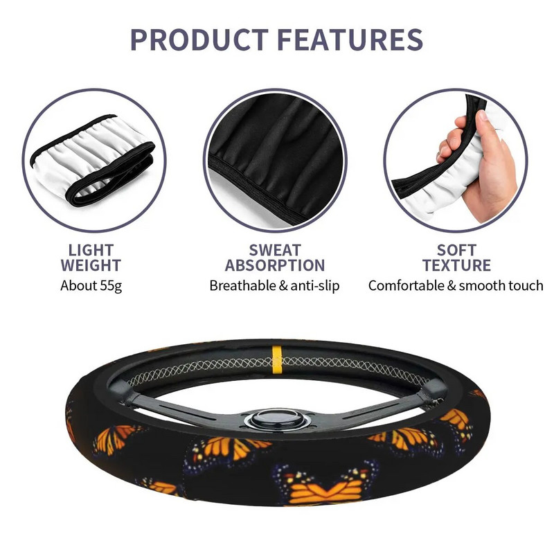 37-38 Roolikatted Orange Monarch Butterflys Universaalne kunstpunutis roolikattel Sobivad autotarvikud