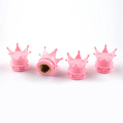 4 τμχ Καπάκι βαλβίδας ελαστικού Crown Βαλβίδα αέρα τροχού αυτοκινήτου Αδιάβροχα καπάκια βαλβίδας ελαστικών μοτοσικλέτας Καλύμματα σκόνης βαλβίδας ελαστικών Crown Decor Αξεσουάρ αυτοκινήτου