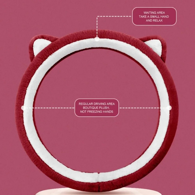 Auto roolikatted libisemisvastased rooliratta kaitsekatted talvised pehmed maasikakaru multifilmid, talvised universaalsed kaunistused