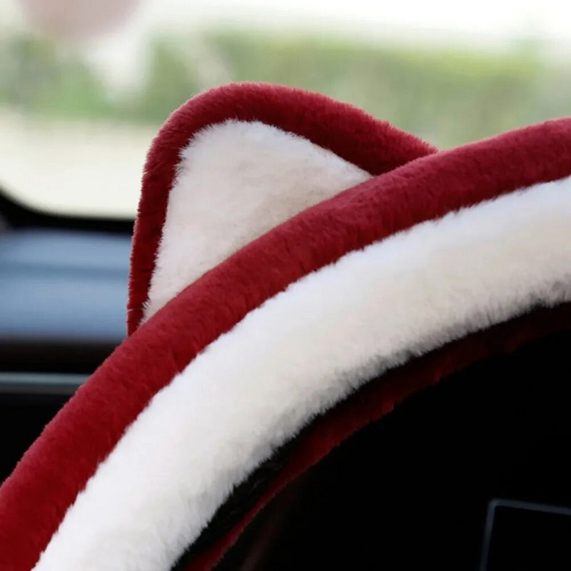 Auto roolikatted libisemisvastased rooliratta kaitsekatted talvised pehmed maasikakaru multifilmid, talvised universaalsed kaunistused