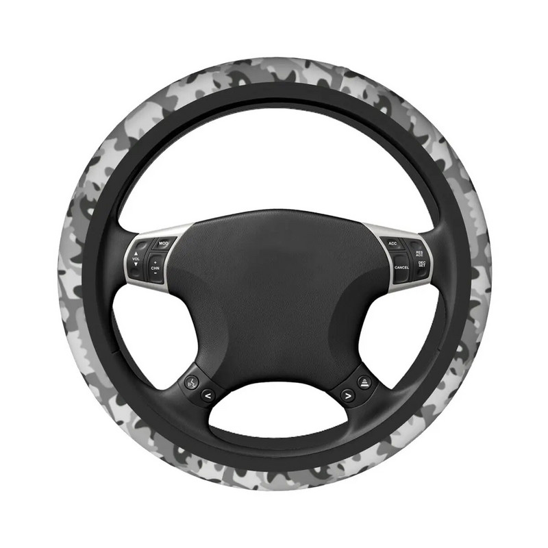 37-38 automašīnas stūres pārsega maskēšanās militāri pelēka raksta armijas Camo pinums uz stūres pārsega Auto automašīnu piederumi