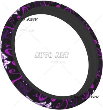 Butterfly Purple Κάλυμμα τιμονιού αυτοκινήτου Universal Auto Steering Heel Protector Elastische Αξεσουάρ εσωτερικού χώρου με στυλ αυτοκινήτου