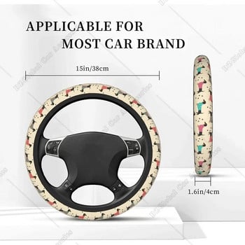Dachshund Cute κάλυμμα τιμονιού Universal 15 ιντσών Προστατευτικό αξεσουάρ αυτοκινήτου για γυναίκες Ανδρικά κορίτσια Διακόσμηση αυτοκινήτου