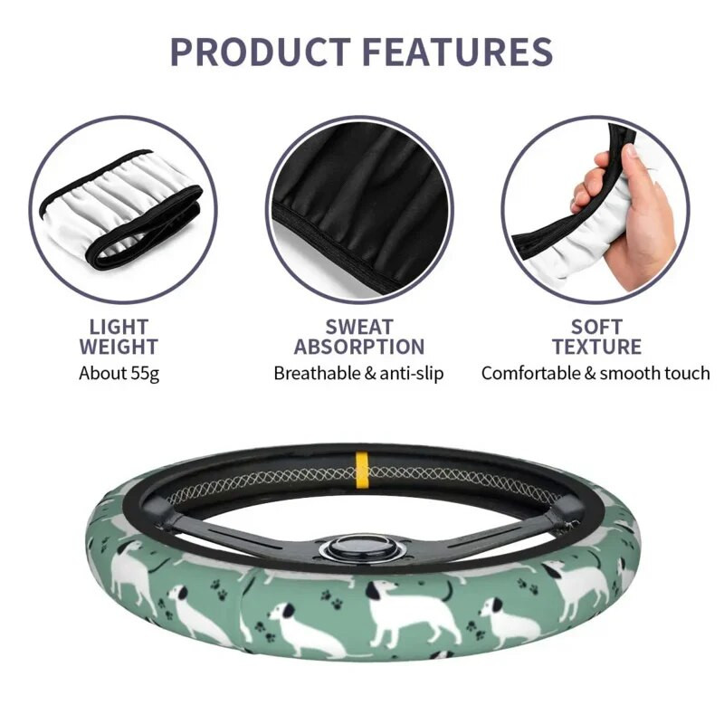 Armas valge saksa mägrakoera taks auto rooli kate 38 cm loomakoerte armastaja auto sisekujunduse tarvikud