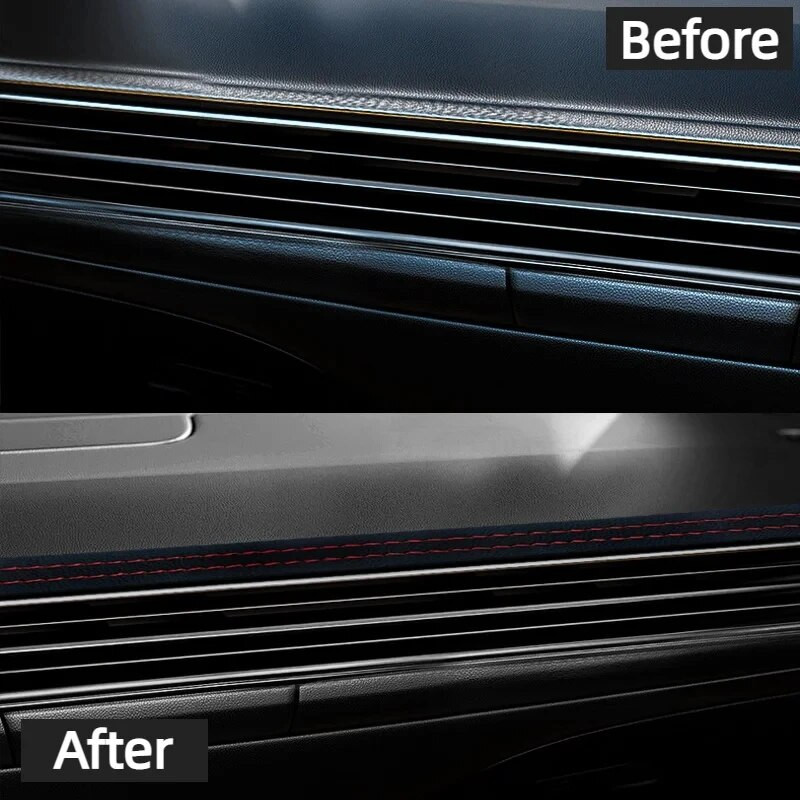 Uus isekleepuv vormimisliistud auto interjööri stiil armatuurlaud PU-nahast kaunistusliin DIY punutise riba autokaunistus