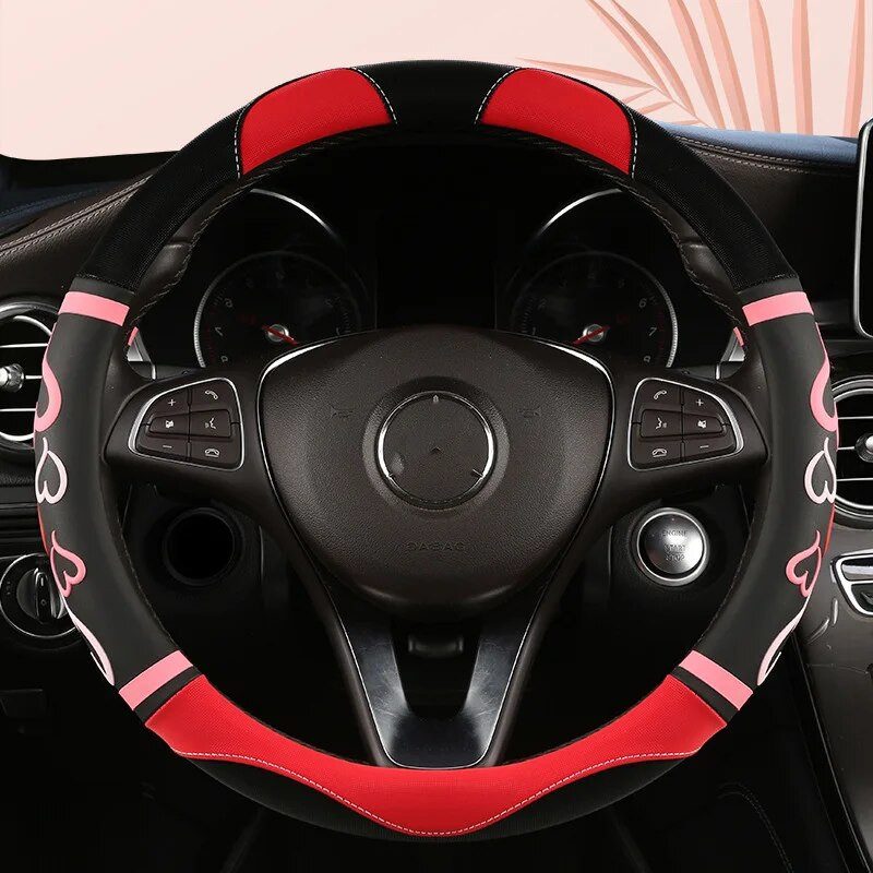 Four Seasons univerzális aranyos női autó kormánykerék borítás női modell D divatos női izzadságelnyelő csúszásmentes