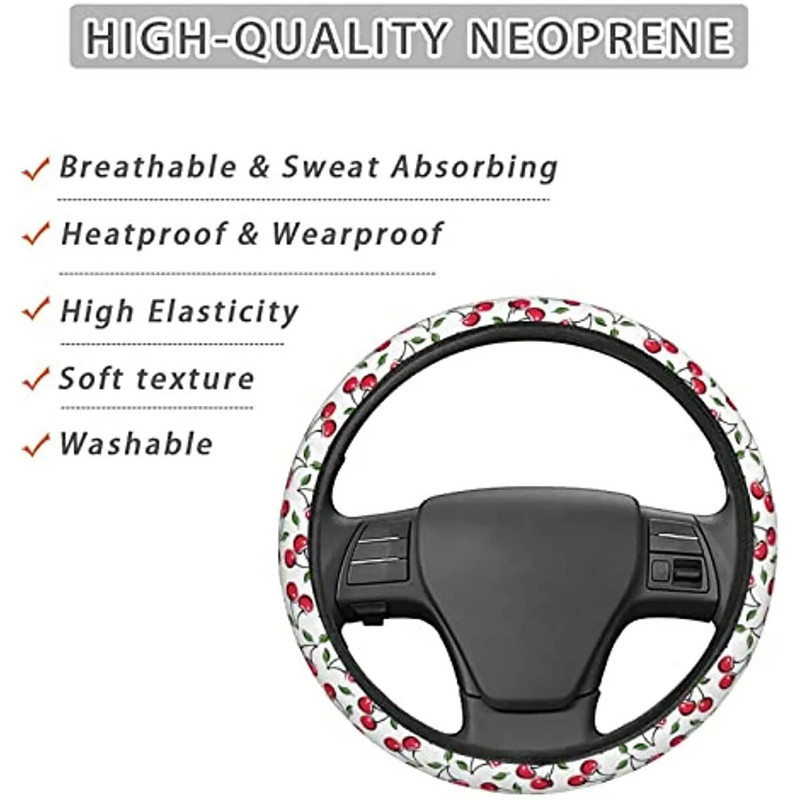 Cseresznyefehér kormánykerék burkolatok csúszásgátló rugalmasság autótartozékok kormánykerék védő univerzális 15 hüvelykes