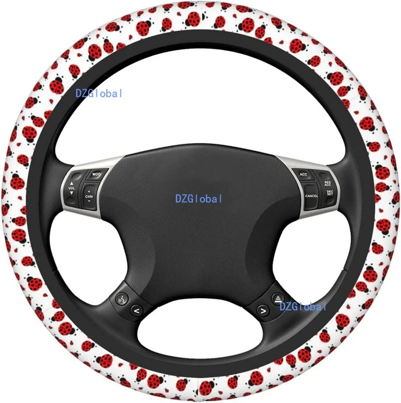 Lepatriinu punane rooli kate elastne libisemisvastane higi neelav rooliratta kate autotarvikud interjöör naine