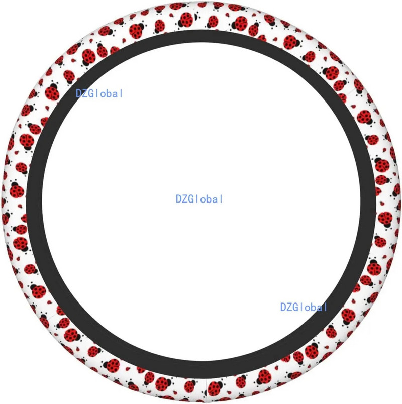 Lepatriinu punane rooli kate elastne libisemisvastane higi neelav rooliratta kate autotarvikud interjöör naine