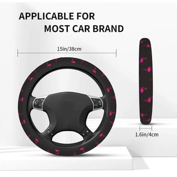 38 см калъф за волан на кола фламинго птица розова универсална плитка на капака на волана стайлинг на кола модни автомобилни аксесоари