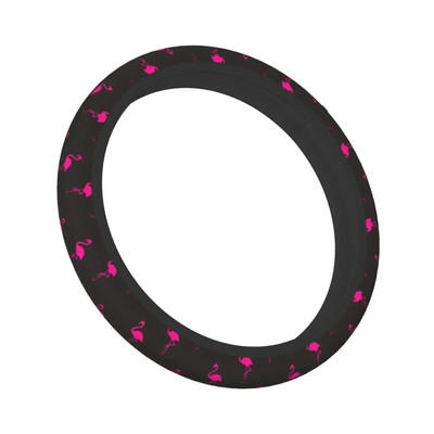 38 cm automašīnas stūres pārsegs Flamingo Bird Pink Universāls pinums uz stūres pārsega Automašīnas stila modes auto aksesuāri