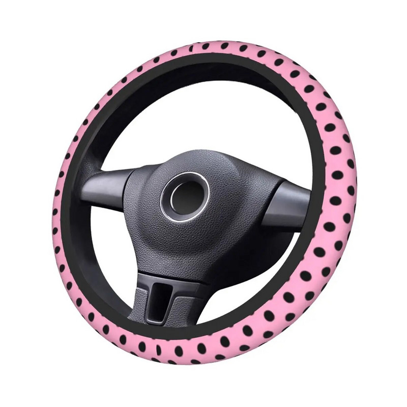 38 cm auto roolikate Polka Dot klassikaline ruuduline universaalne roosa punutis rooli kaanel Auto auto lisavarustus