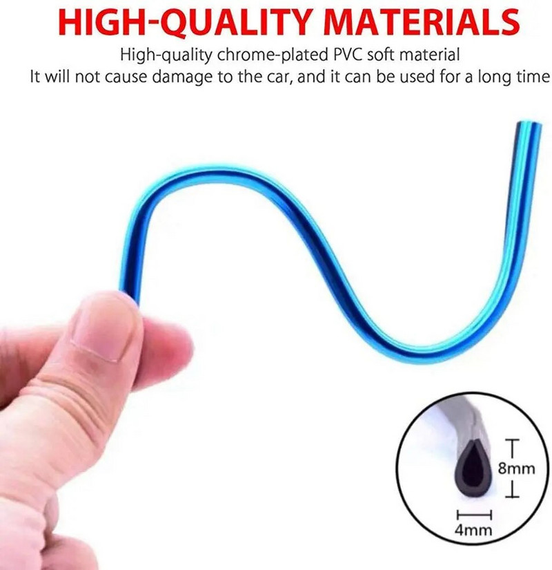 10 gab. 20 cm automašīnas gaisa kondicionētājs ventilācijas atveres izejas apdares sloksne U formas hroma PVC krāsaina spīdīga automašīnas apdares sloksne automašīnu dekorēšanai