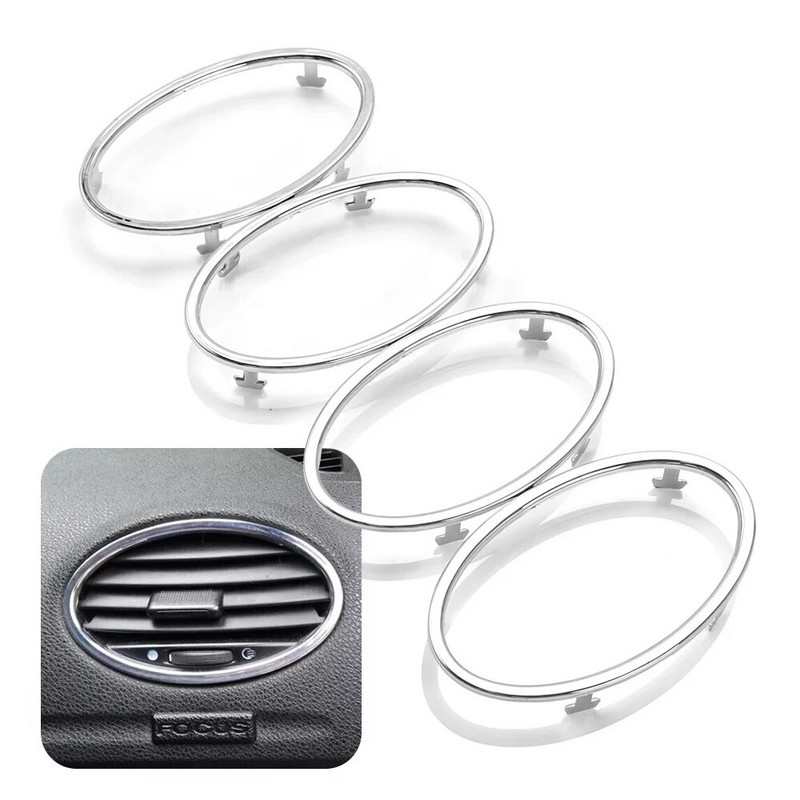 4 TK auto kliimaseadme trimmi väljalaskeava kaunistuse rõnga kleebis Ford Focus 2 MK2 2005-2013 autotarvikutele