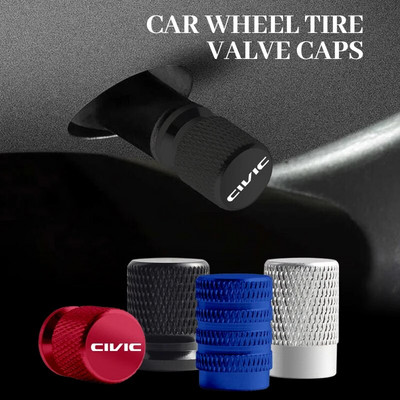 4 бр. За значка с букви на Civic Mugen Power Car Wheel Tyre Valve Caps Капаци на стеблото на гумата Аксесоари Стайлинг