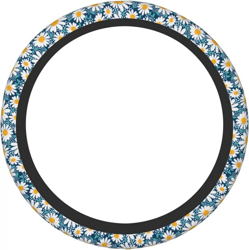 Sieviešu margrietiņa ziedu krāsas stūres pārsegs, universāls 15 collu stūres pārsegs, modes neslīdošs, piemērots dāvanām meitenēm