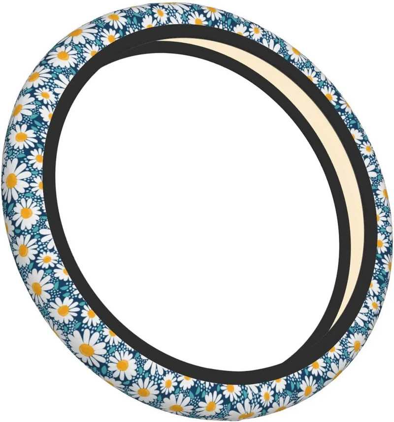 Sieviešu margrietiņa ziedu krāsas stūres pārsegs, universāls 15 collu stūres pārsegs, modes neslīdošs, piemērots dāvanām meitenēm